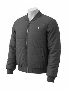 U.S. Polo Assn. Black Quilted Bomber Jacket. Men’s 2X. Excellent condition.